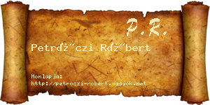 Petróczi Róbert névjegykártya