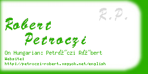 robert petroczi business card